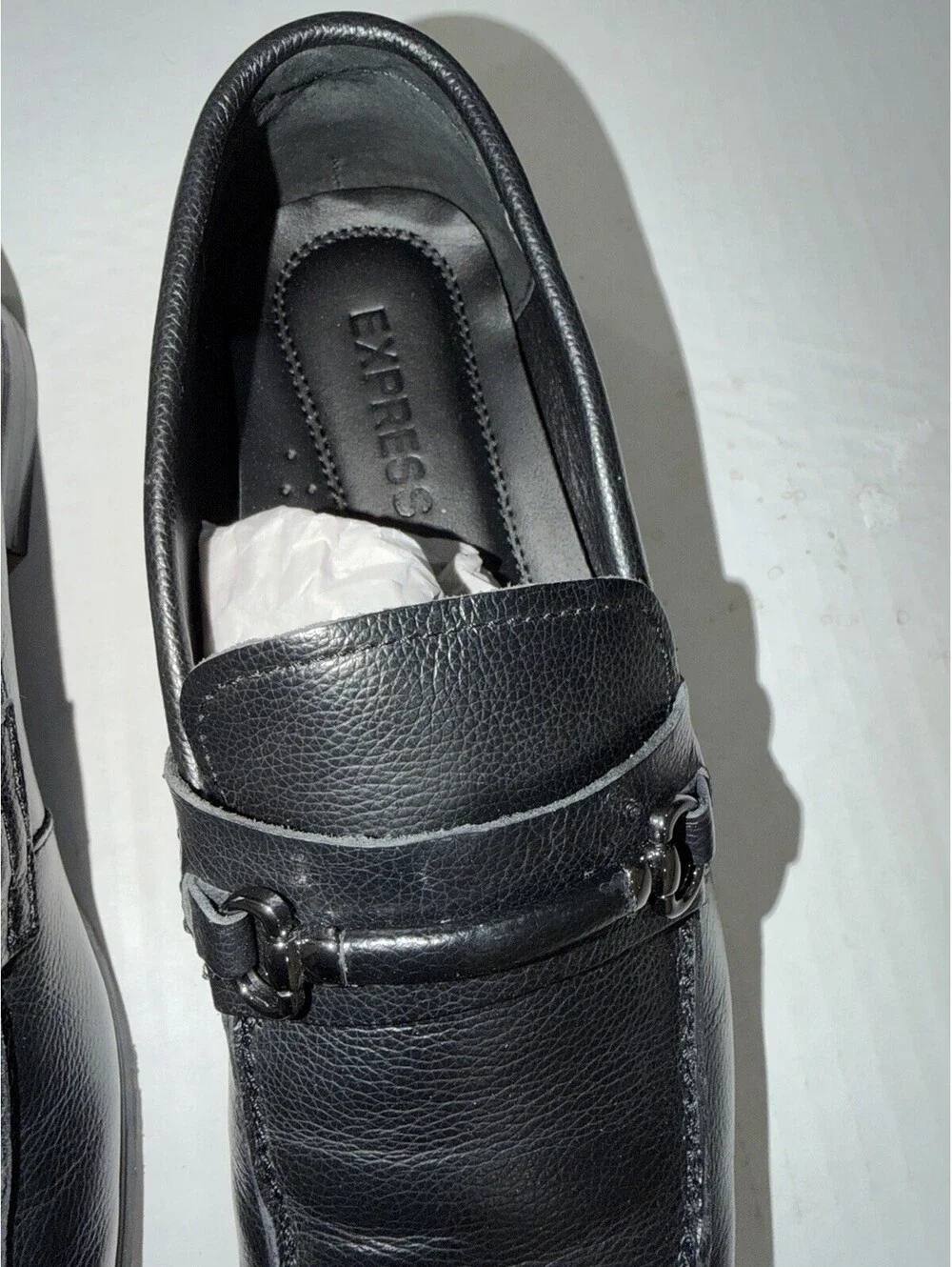 Size 9 Men’s  Express Leather Loafers  (Upper) Black Color